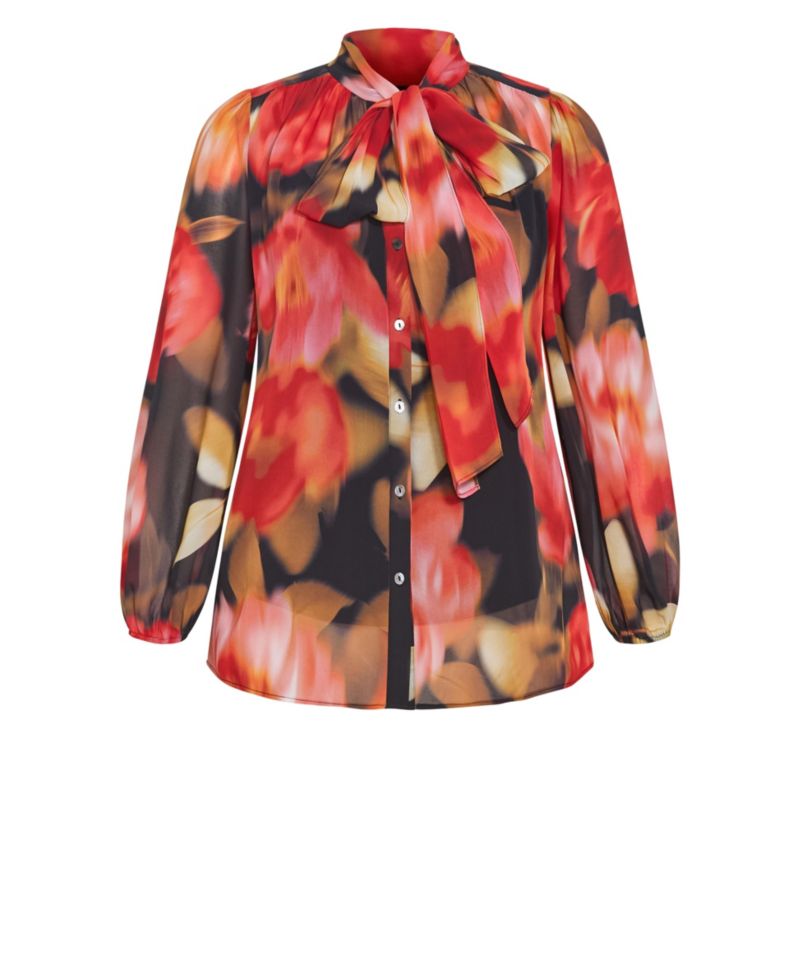 Women's Celine Print Necktie Top