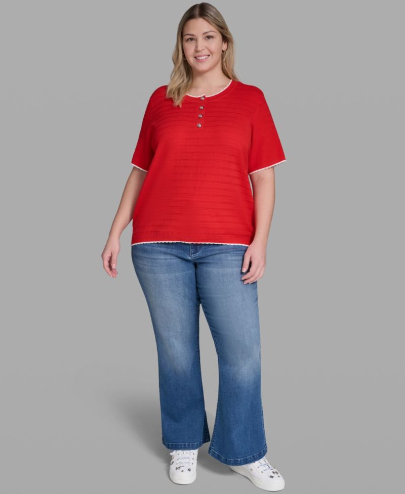 Plus Size Button-Front Sweater