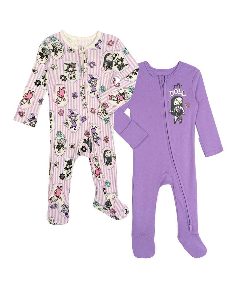 Minnie MouseBaby Girls' (new born to 24 M ) 2-Pack Footed Sleep N' Play Coveralls