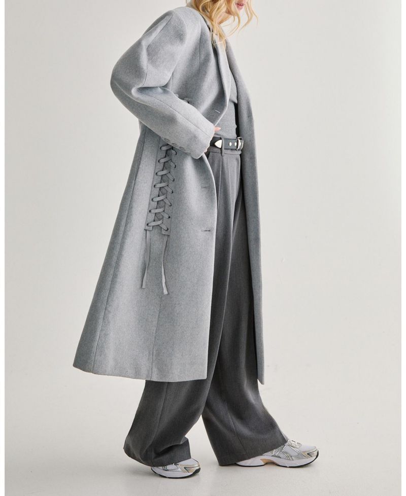Premium Corseted Detail Maxi Coat