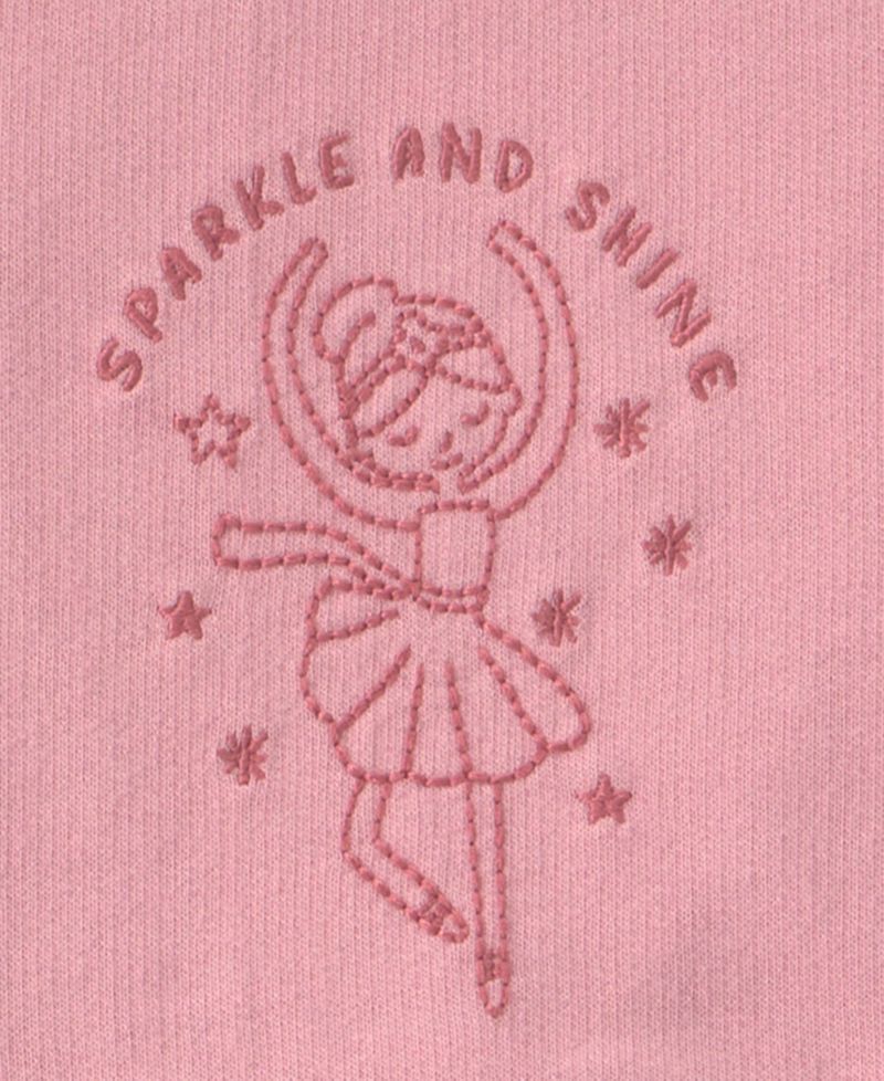 Baby Girls' Ballet French Terry Layering Long-Sleeve Sweatshirt, Bodysuit and Pant, 3-Piece Set