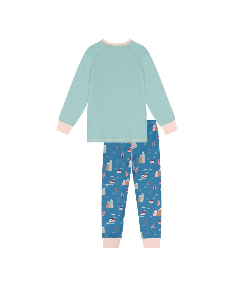 Little Girls 6-12 Cotton Two Piece Pajama Set House Print