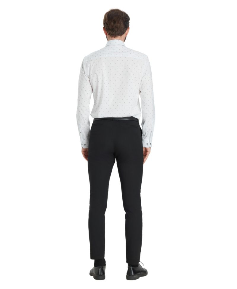 Men's Slim-Fit Geometric Pattern Dress Shirt
