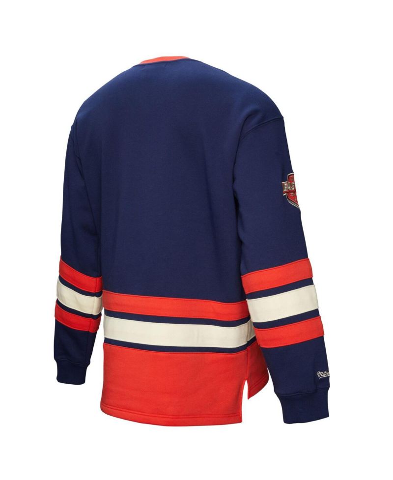 Men's Navy Washington Capitals Heritage Lace-Up Pullover Sweatshirt