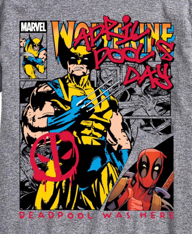 Men's Deadpool April Pools Day Comic Short-Sleeve Graphic T-Shirt