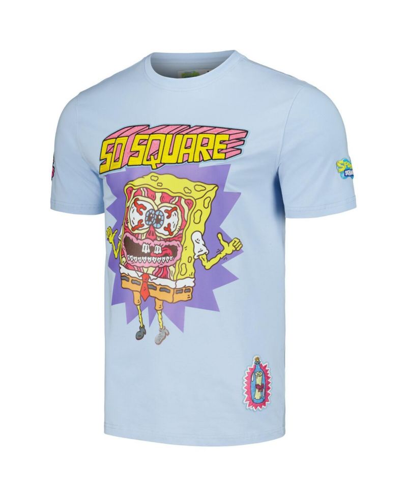 Men's Light Blue SpongeBob SquarePants Absurd Grotesque T-Shirt