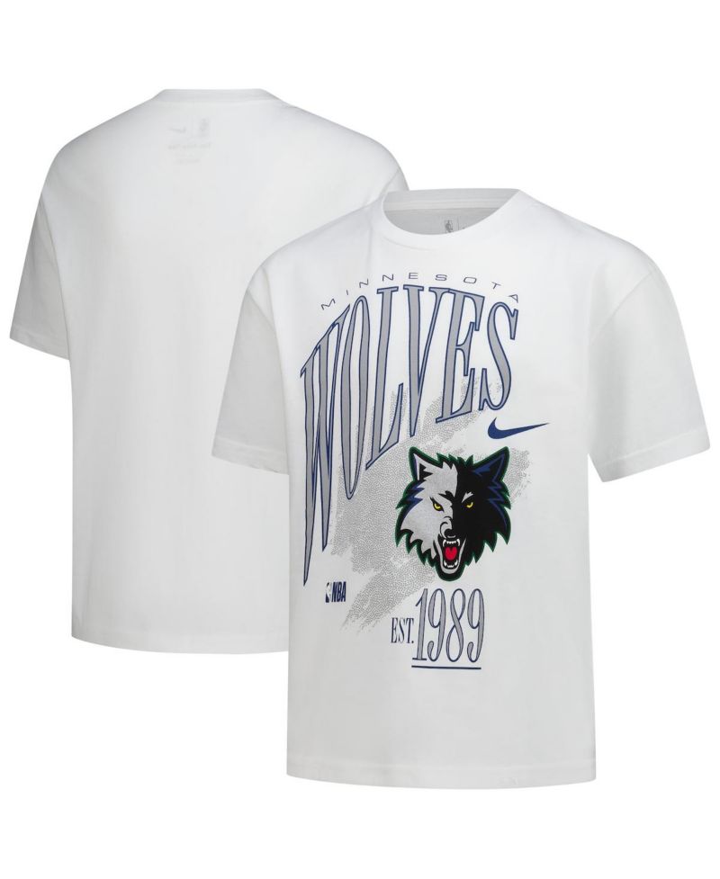Big Boys and Girls White Minnesota Timberwolves Hardwood Classics Champs Max90 T-Shirt