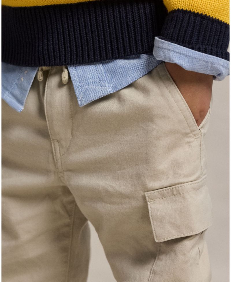 Toddler and Little Boys Stretch Chino Cargo Pant