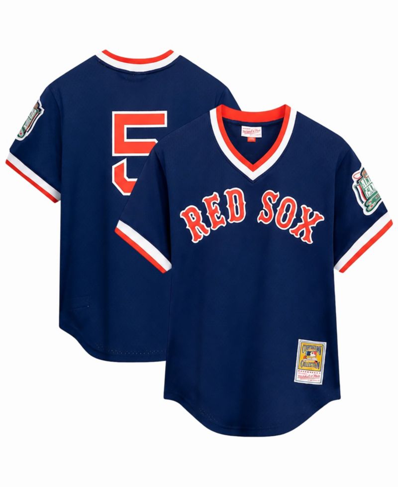 Men's Nomar Garciaparra Navy Boston Red Sox Big & Tall Cooperstown Mesh Batting Practice Jersey