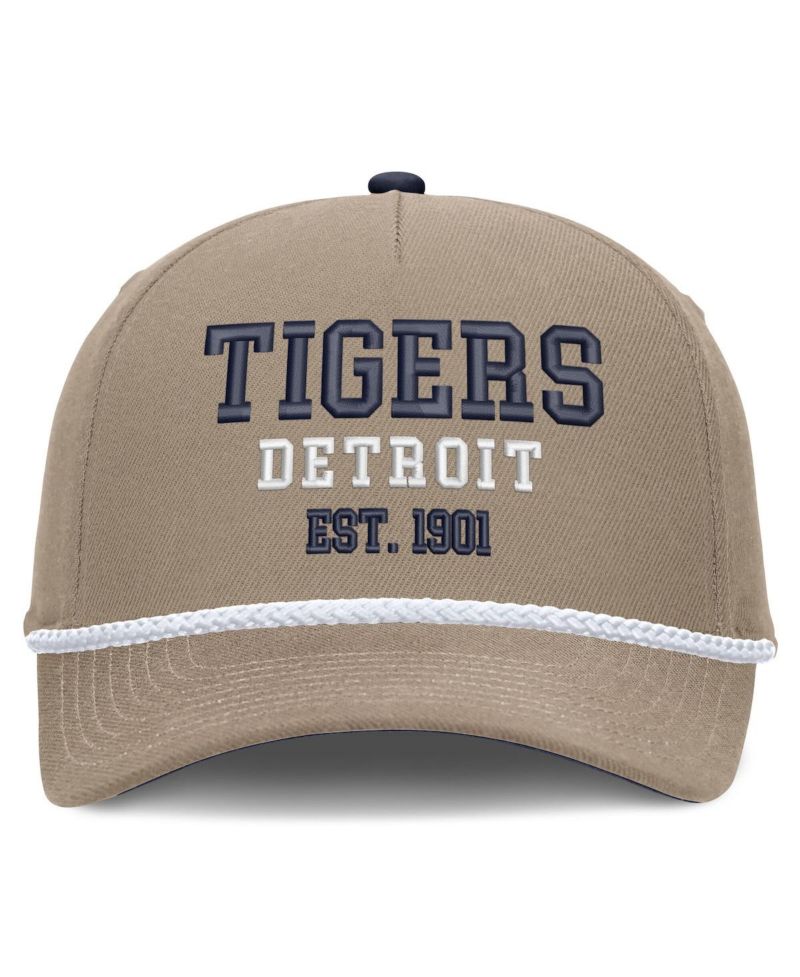 Men's Khaki Detroit Tigers Father's Day Rope Rise Adjustable Hat
