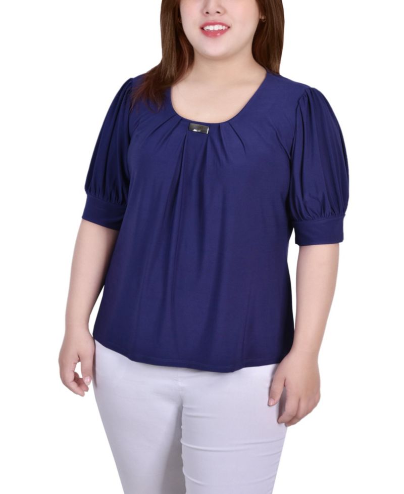 Petite Short Sleeve Balloon Sleeve Top