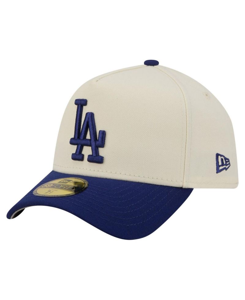 Men's Cream/Royal Los Angeles Dodgers Chrome A-Frame 59FORTY Adjustable Hat