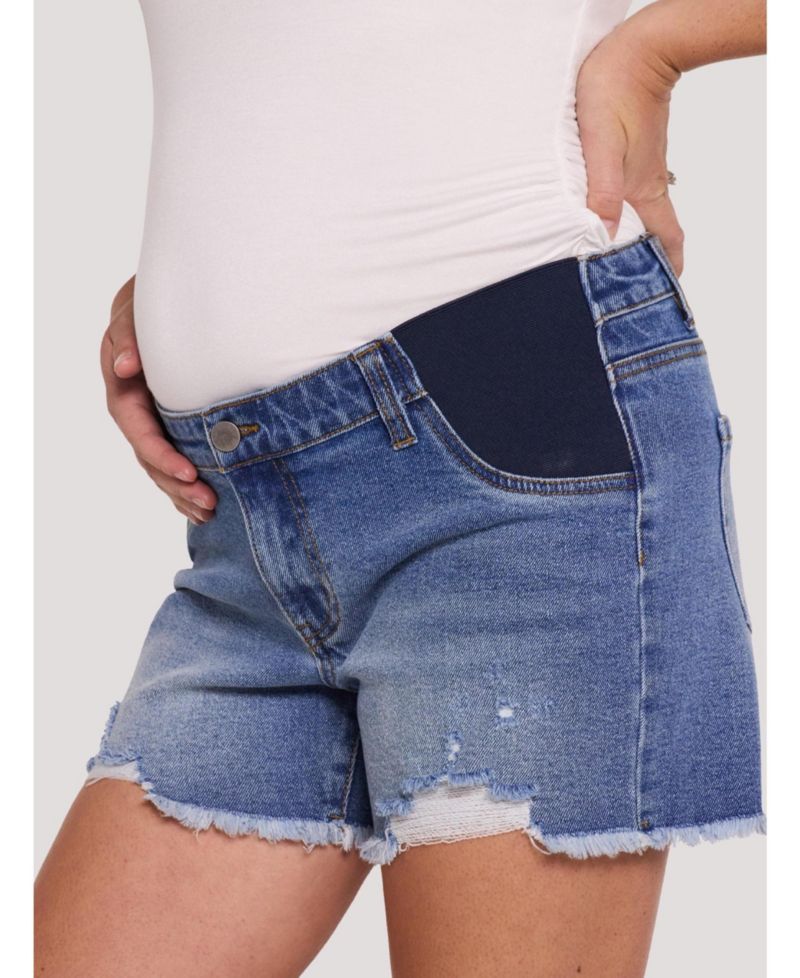 Women's Motherhood Under the Belly Cut Off Denim Short