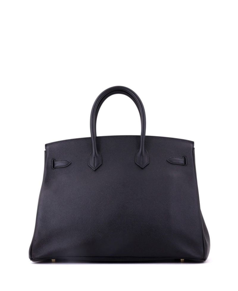 Pre-Owned Hermes Birkin 35 Handbag Black Epsom with Gold Hardware