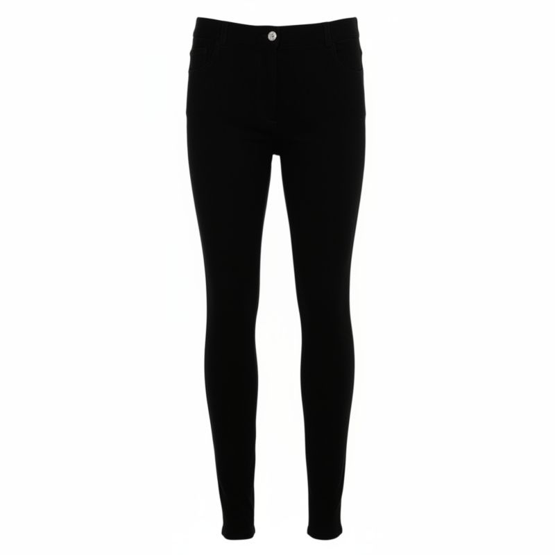 Women's Black Knit Zip Front Leggings
