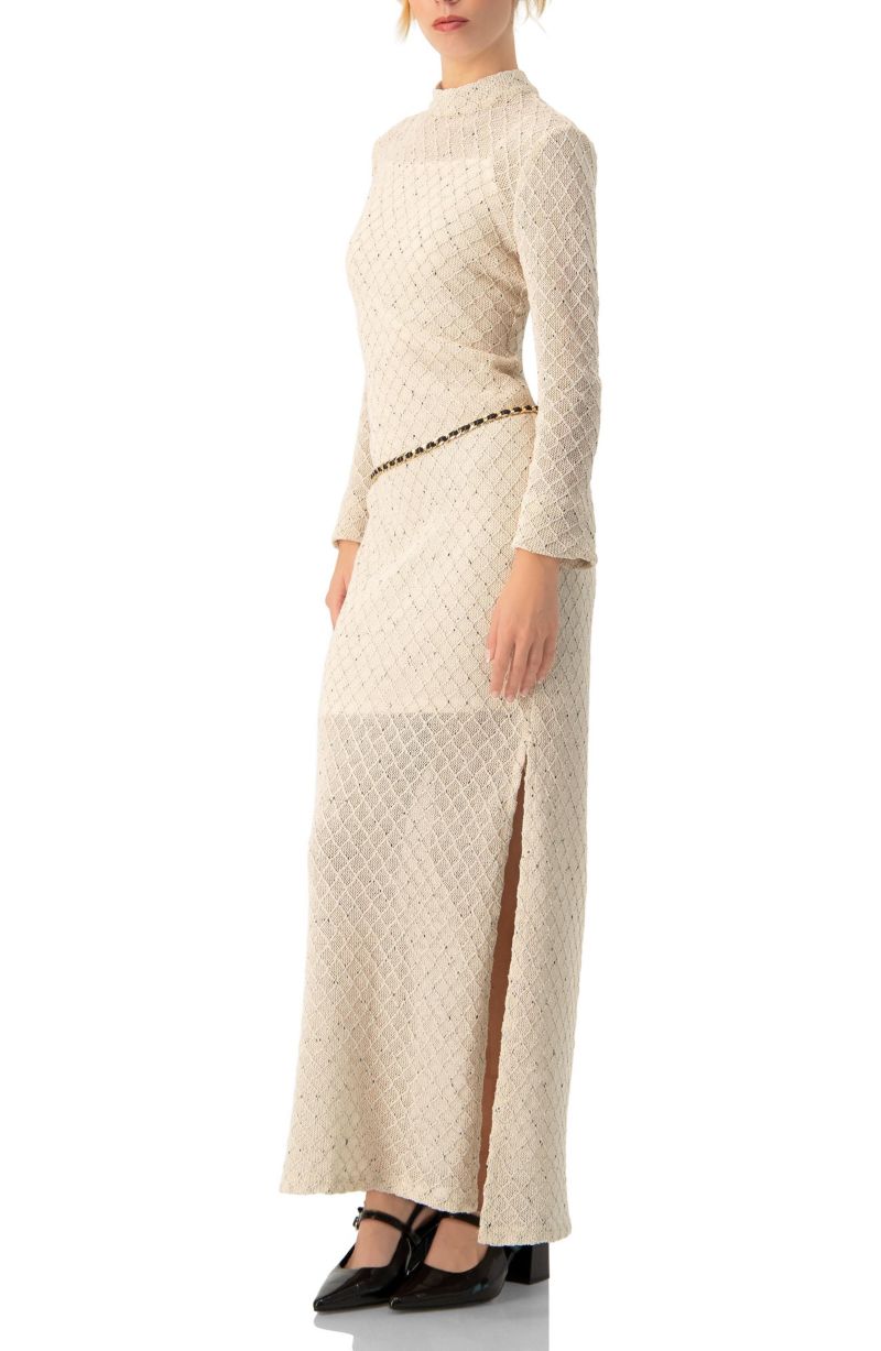 Women's High Neck Knitted Long Dress