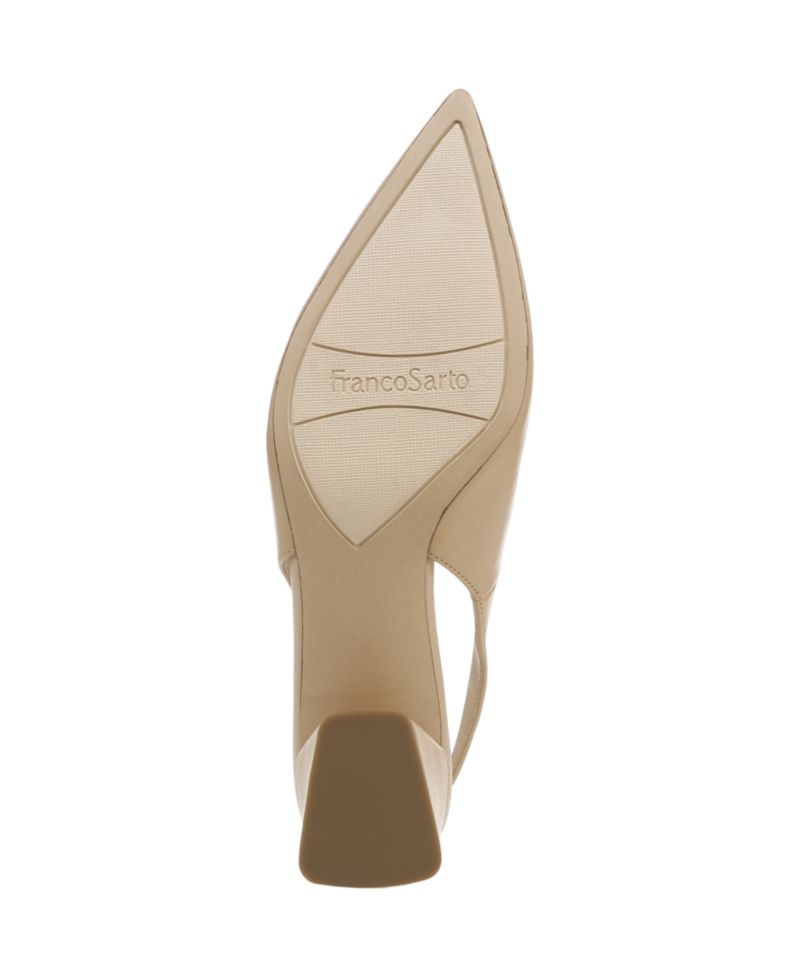 Women's Racer Pointed Toe Block Heel Slingback Pumps
