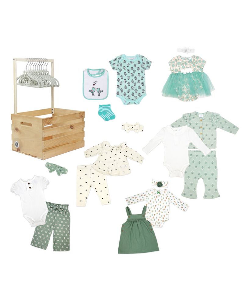 Three Storys Baby Girls' First Years Baby Shower Gift Crate, 29-Piece Set
