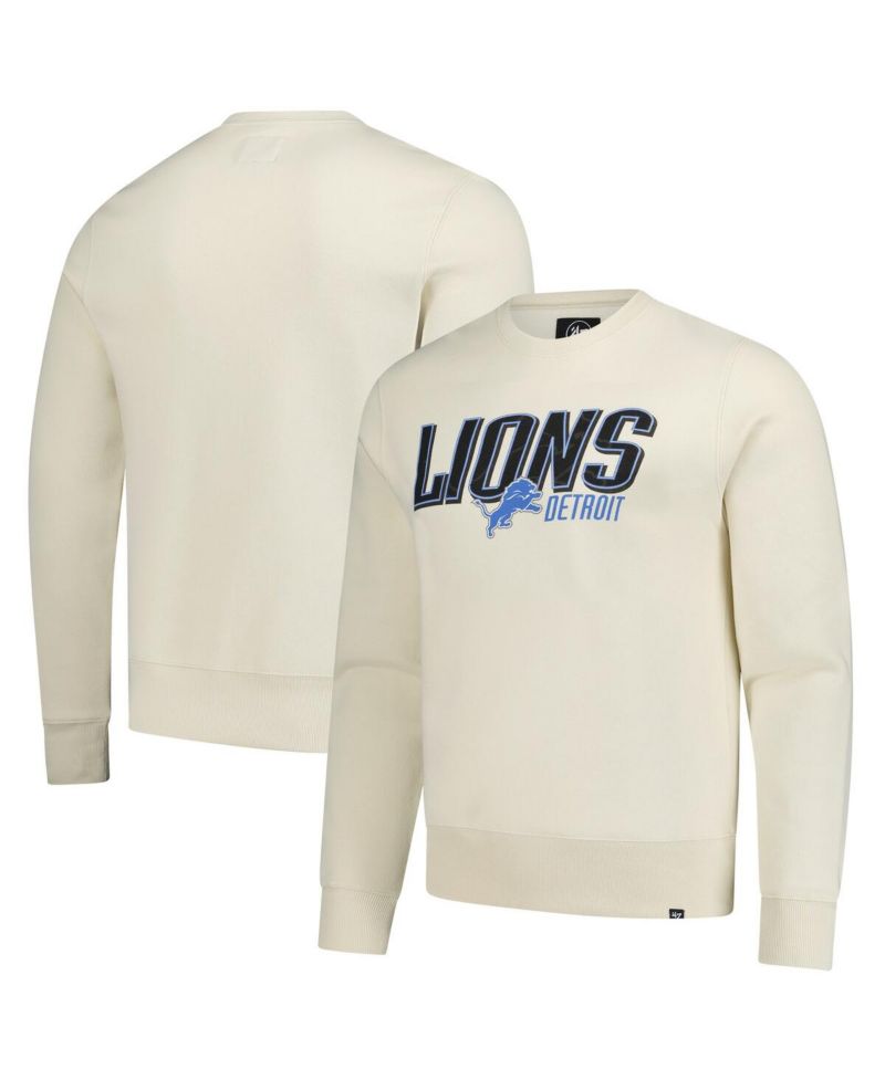 Men's Cream Detroit Lions Locked In Headline Pullover Sweatshirt