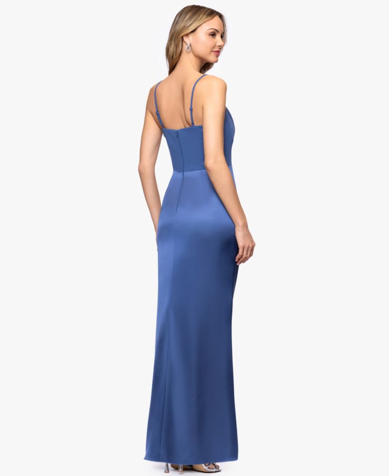 Women's Side Slit Square Neck Ball Gown
