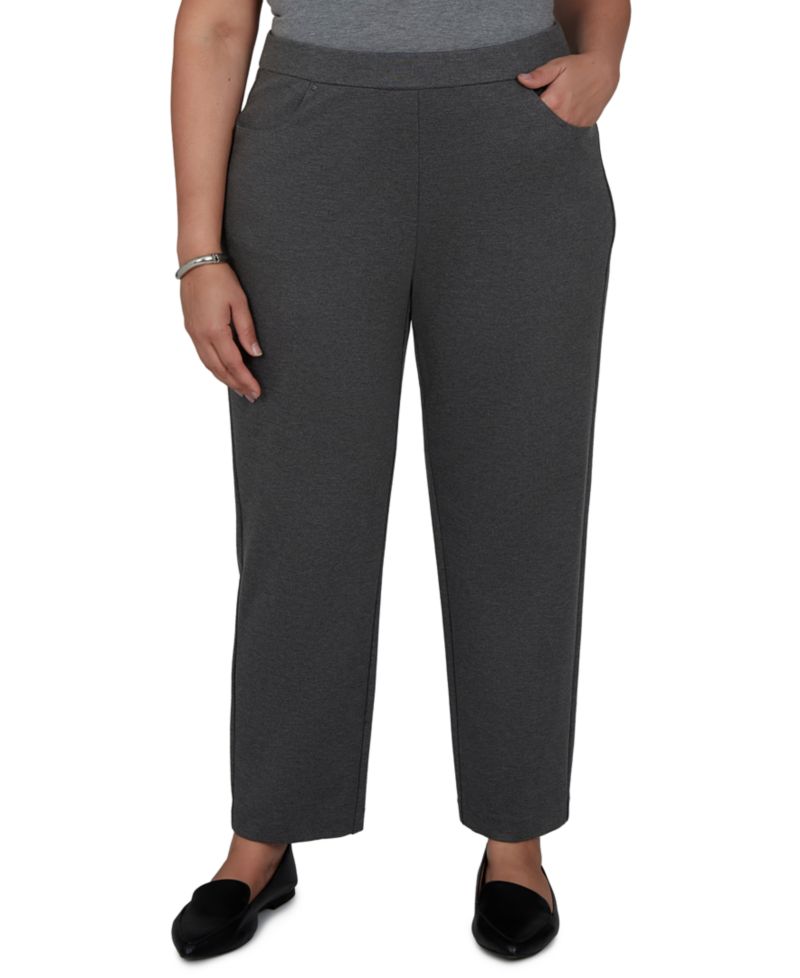 Plus Size Pull-On Mid-Rise Ankle Pants