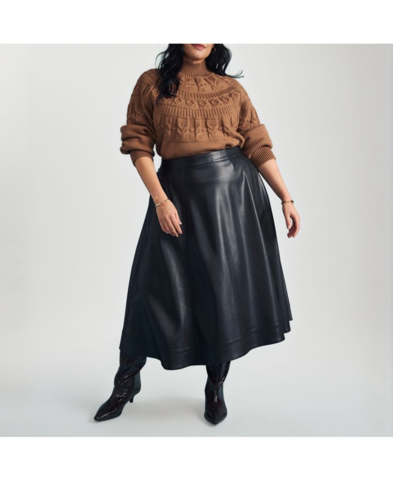 Plus Size Charlotte Faux Leather Skirt