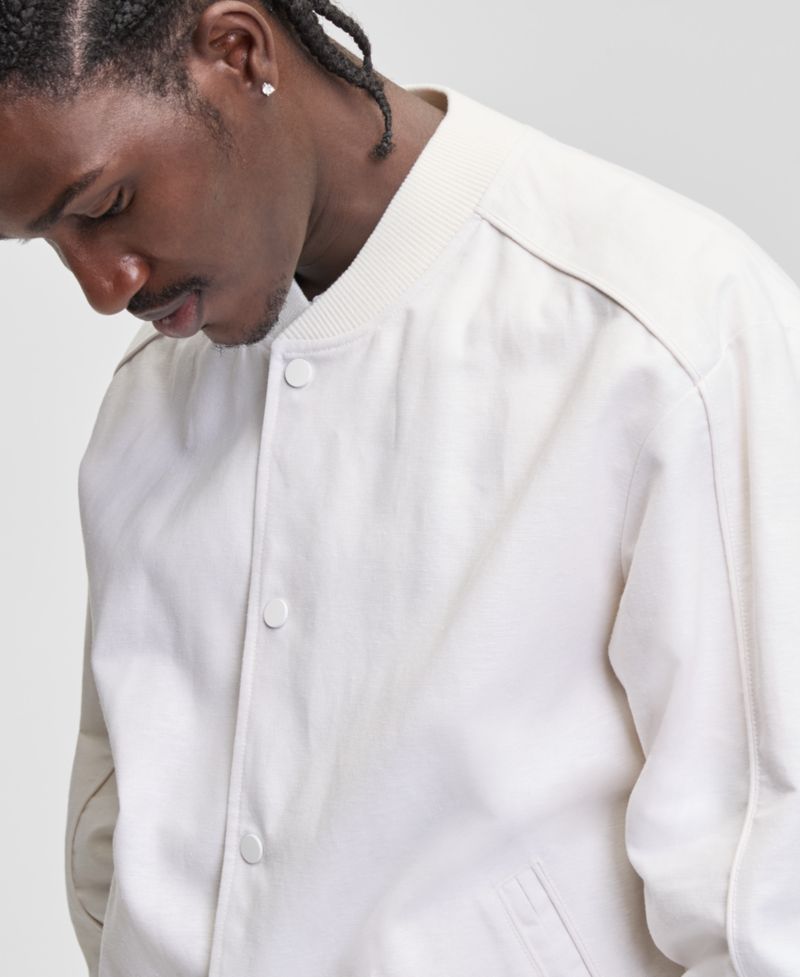 Men's Linen & Cotton Bomber Jacket