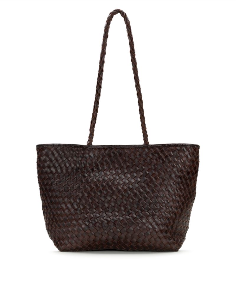 Olivia Large Woven Leather Tote Handbag