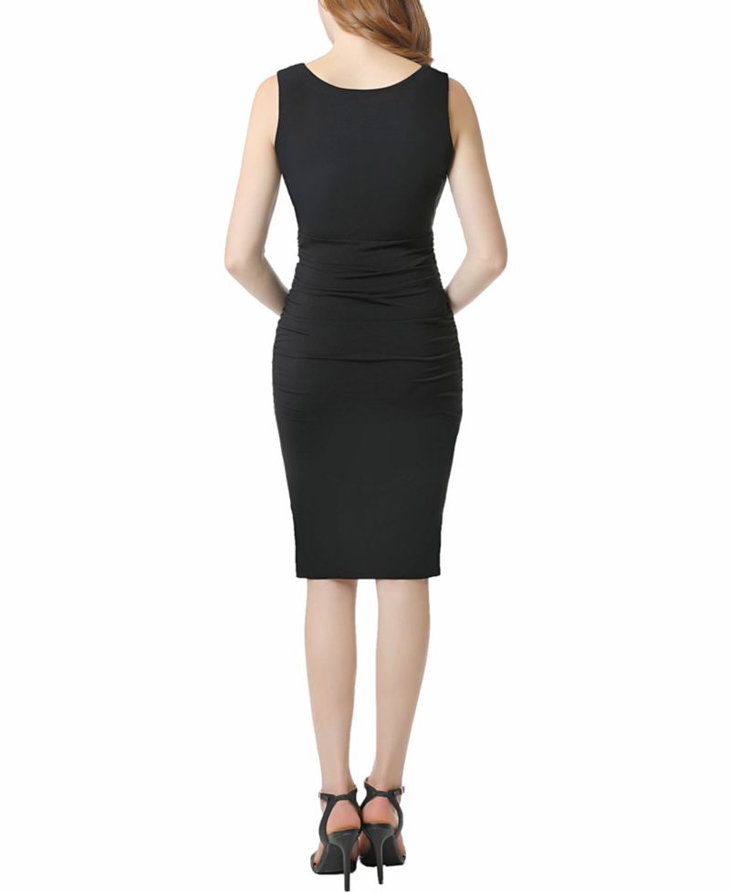 Women's Scalloped V-Neck Midi Dress