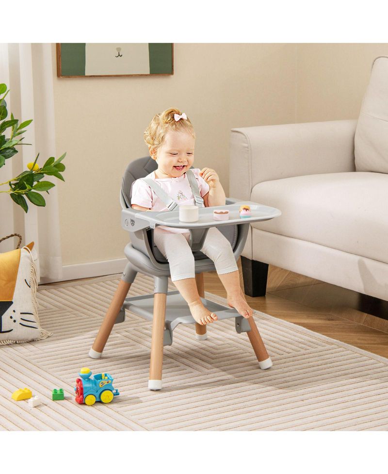 6-in-1 Convertible High Chair with Harness and Removable Tray