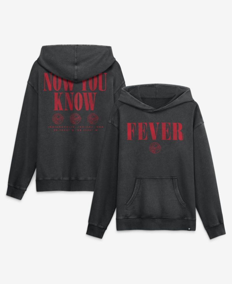 Men's Black Indiana Fever Relaxed Washed Hoodie