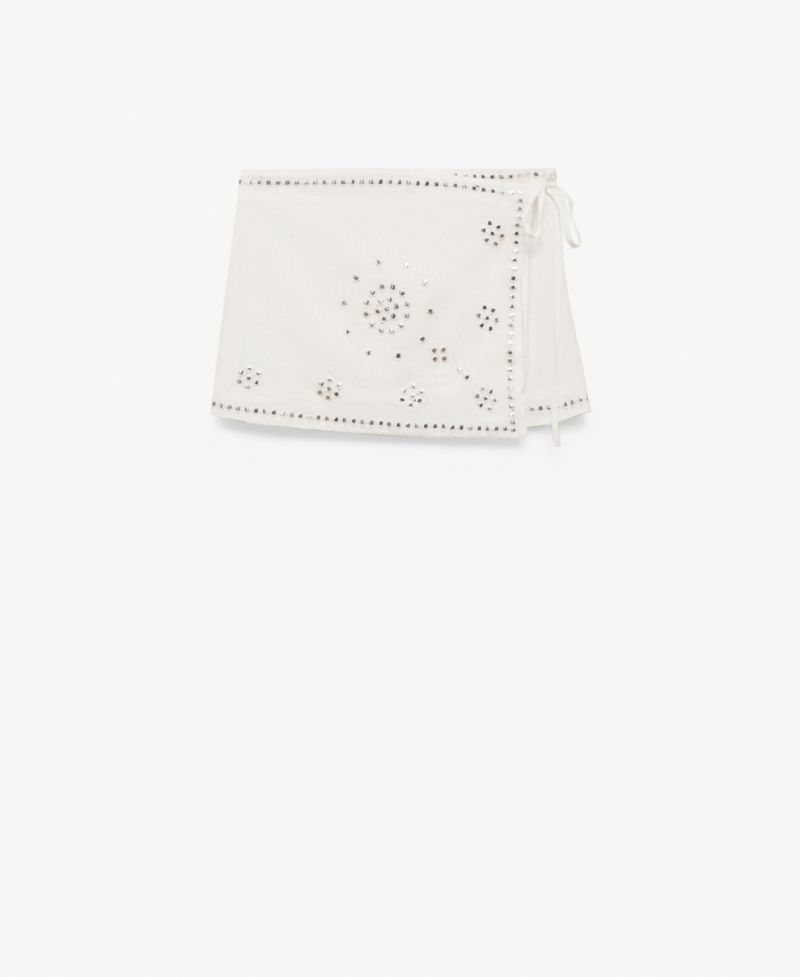 Women's Rhinestone Bow Miniskirt
