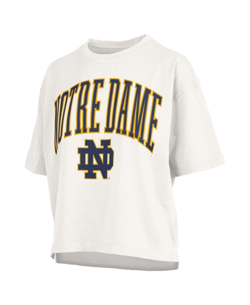 Women's White Notre Dame Fighting Irish Plus Size Nelson Motley Crew Oversized Slub T-Shirt