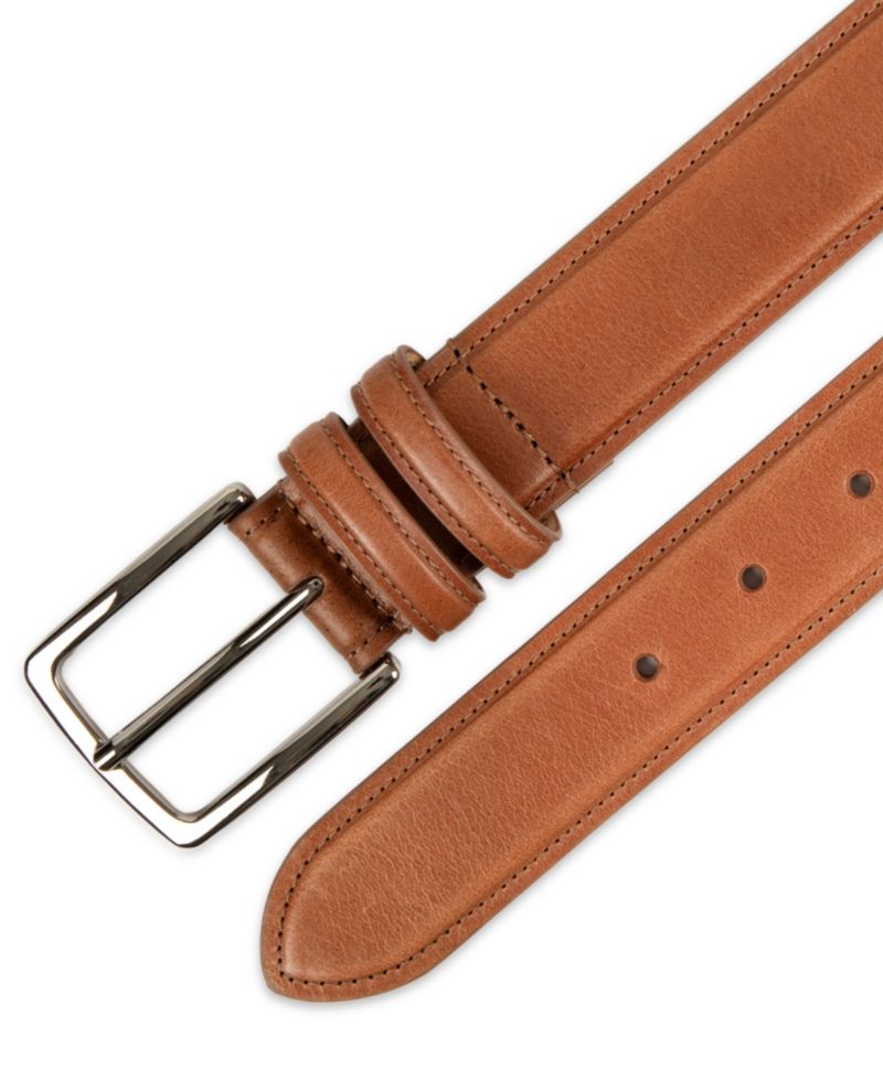 Men's Luxury Drop Edge Stitched Leather Belt