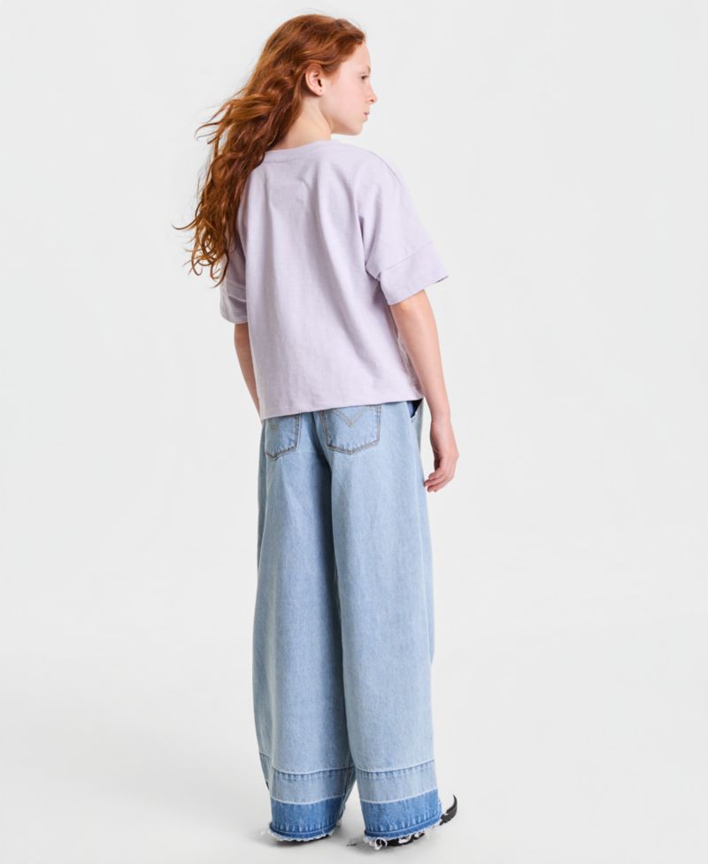 Girls' 7-16 Braided High-Rise Baggy Jeans