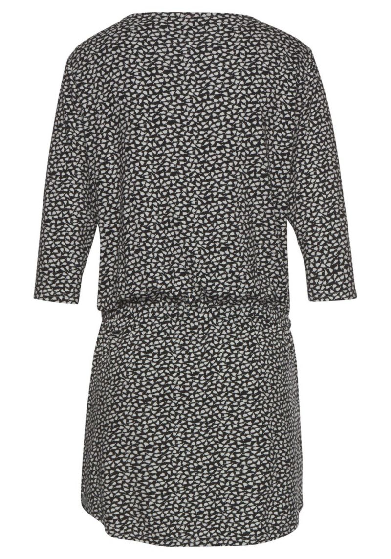 Women's Viscose Printed Zip Detail Front-Closure Short Dress