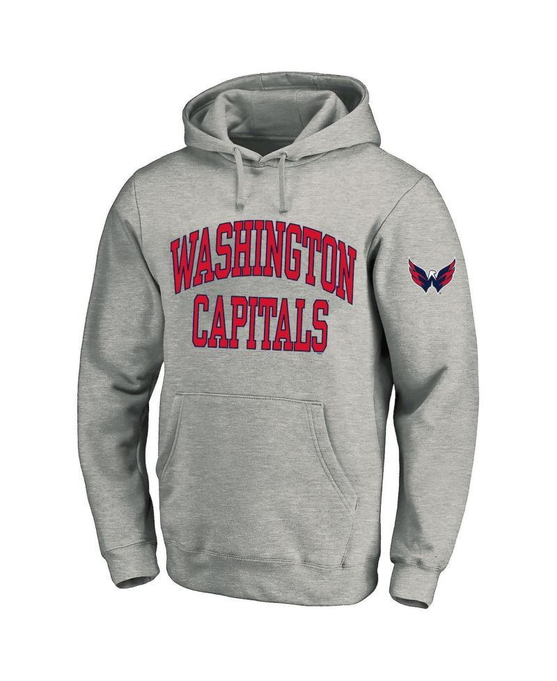 Men's Heather Gray Washington Capitals Big & Tall Fleece Pullover Hoodie