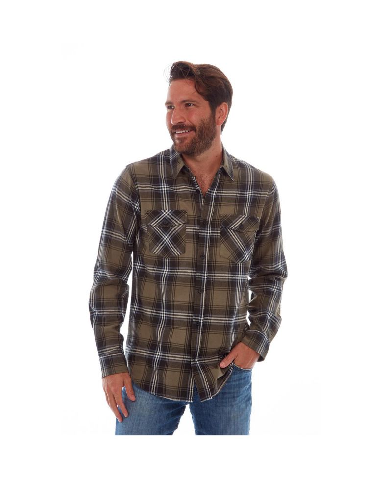 Men's Clothing Long Sleeve Flannel Shirt