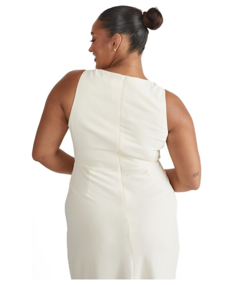 Women's Cowl Front Crepe Bridesmaid Dress