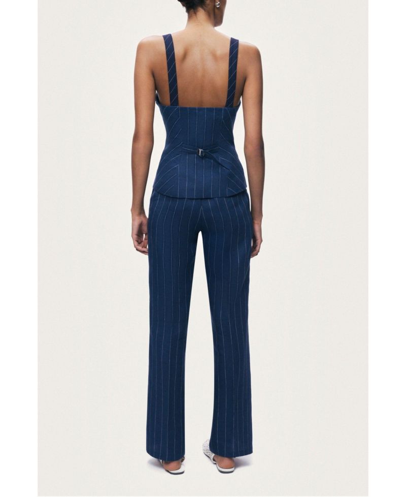Women's Pinstripe Corset Bustier Top
