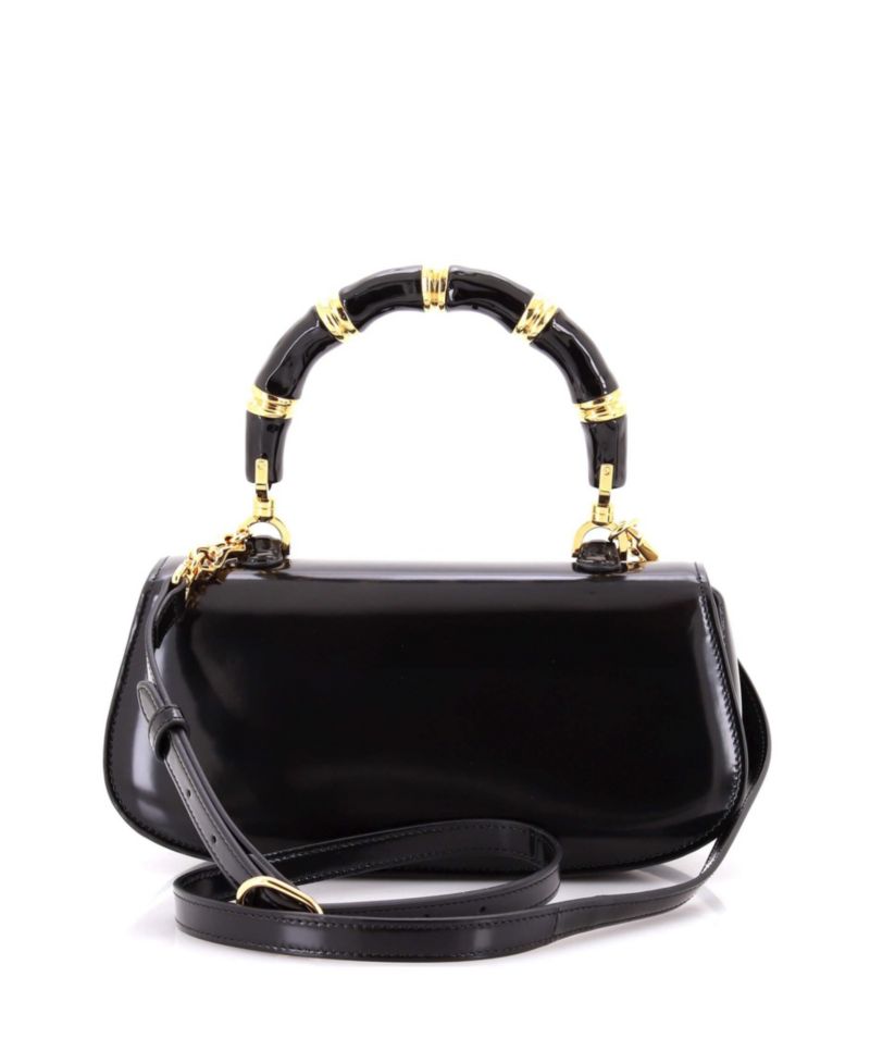 Medium Bamboo Diva Top Handle Bag Polished Leather