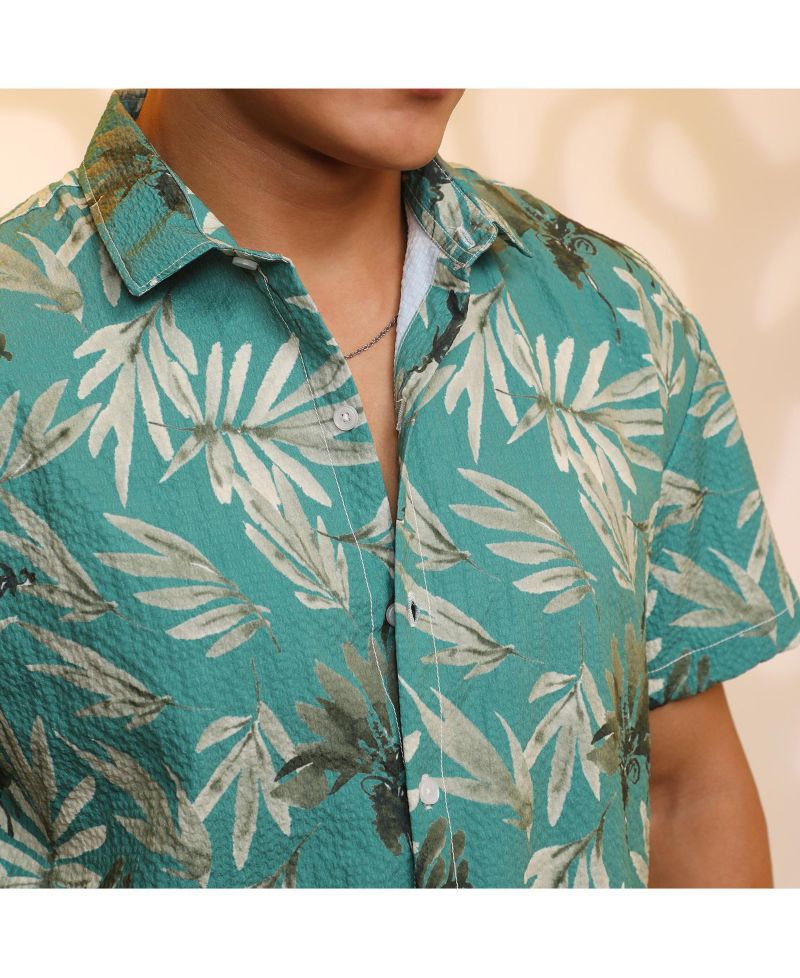 Men's Sea Green Breezy Foliage Shirt