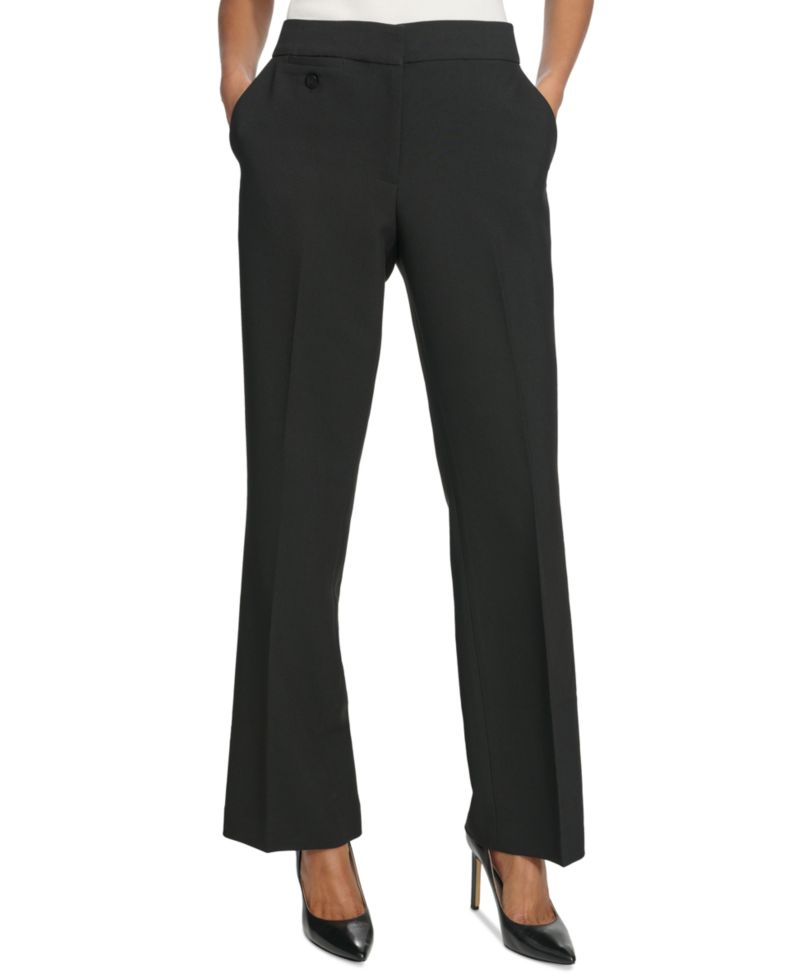 Women's Mid-Rise Crease-Front Bootcut Pants