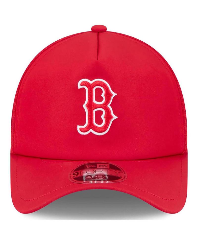 Men's Red Boston Red Sox 2026 Batting Practice Apex 9FORTY Adjustable Trucker Hat