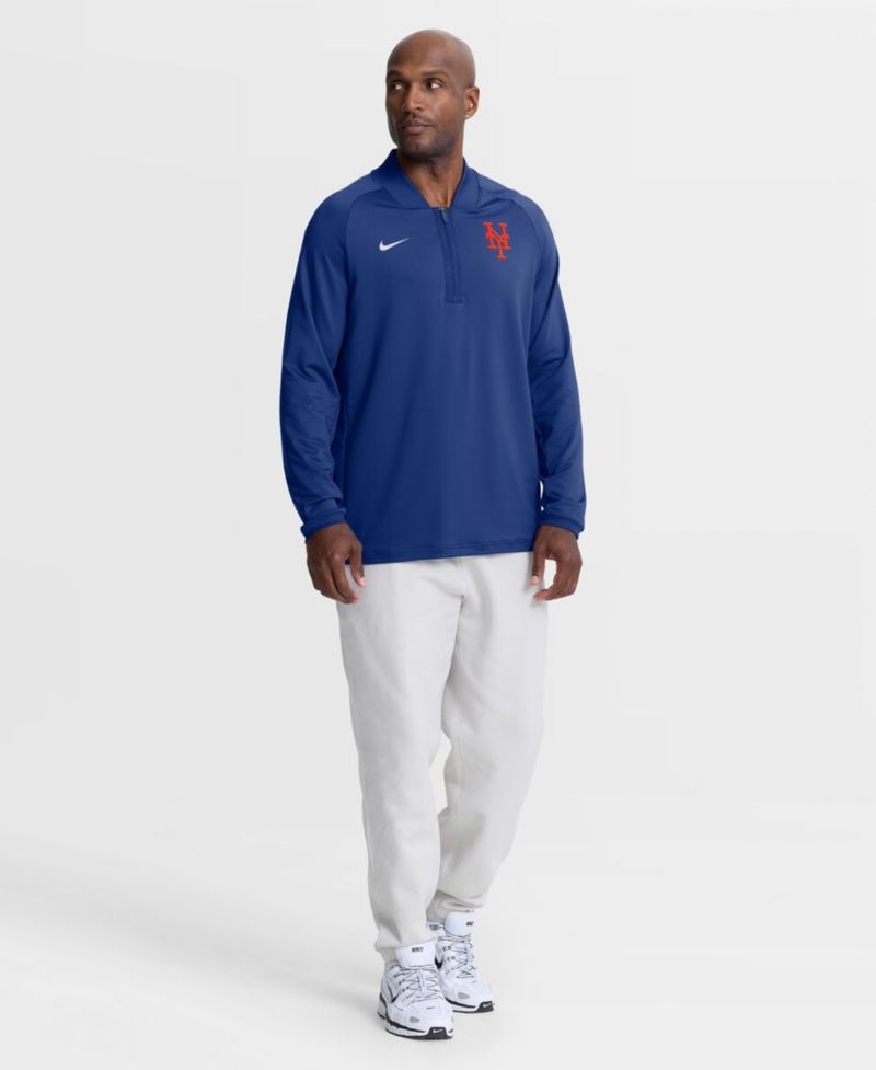 Men's Royal New York Mets Authentic Collection Dri-FIT Raglan Half-Zip Pullover Hoodie