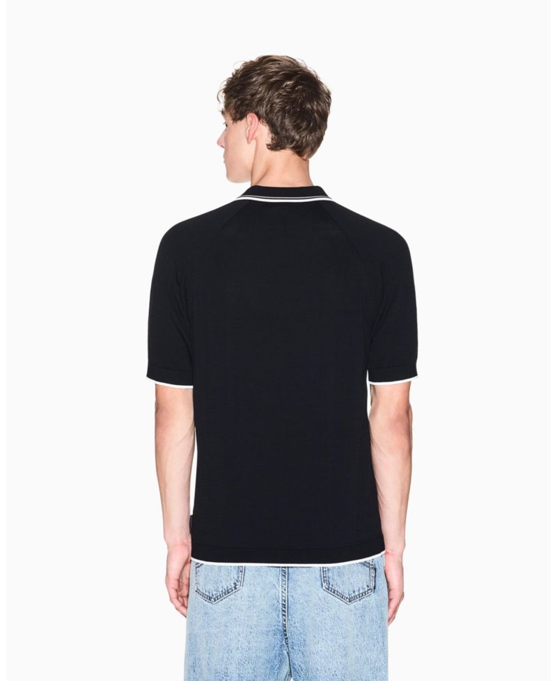 Men's Short Sleeve Zip with Tipping Polo Shirt