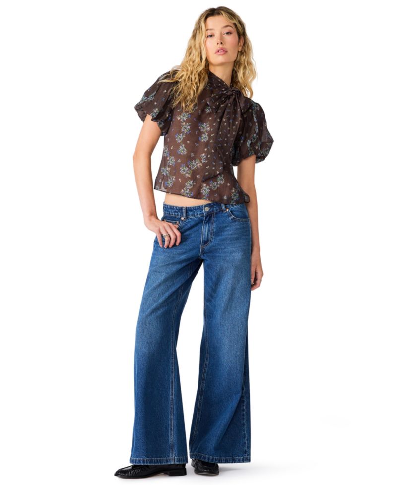 Women's Lolanie Floral Pussybow Short-Sleeve Blouse