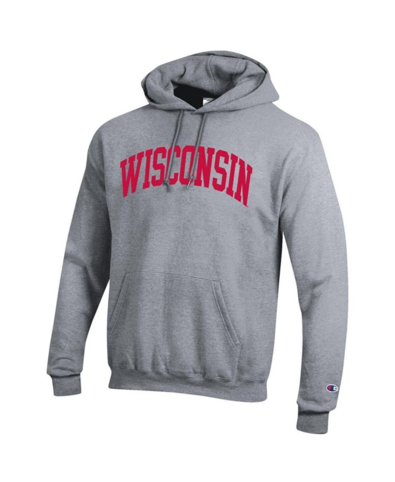 Men's Red Wisconsin Badgers Basic Arch Fleece Pullover Hoodie