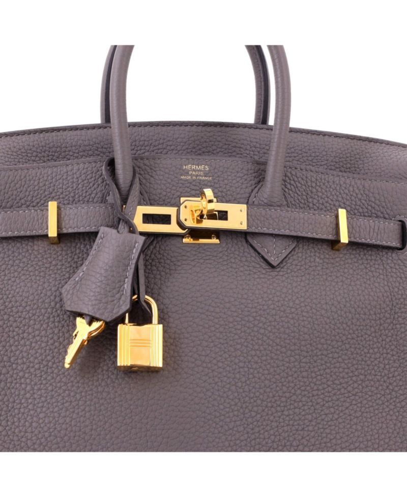 Birkin 25 Handbag Grey Togo with Gold Hardware