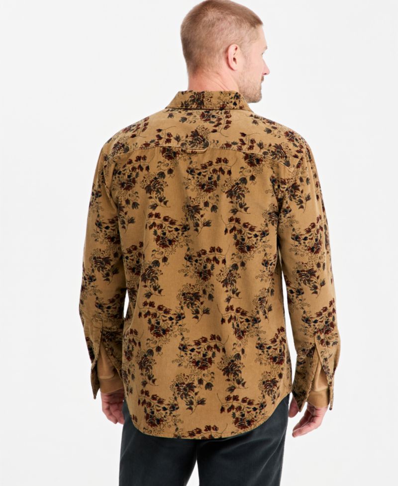 Men's Corduroy Paisley Floral Shirt